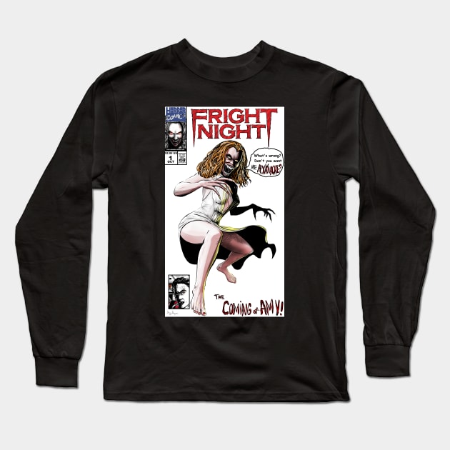 Fright Night Comic Long Sleeve T-Shirt by DougSQ